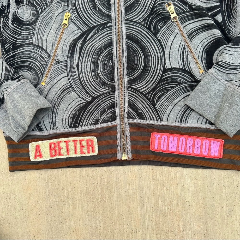 Custo Barcelona Full Zip Hoodie Gray Size Medium (4) Vintage Y2K Art AOP - Picture 5 of 6
